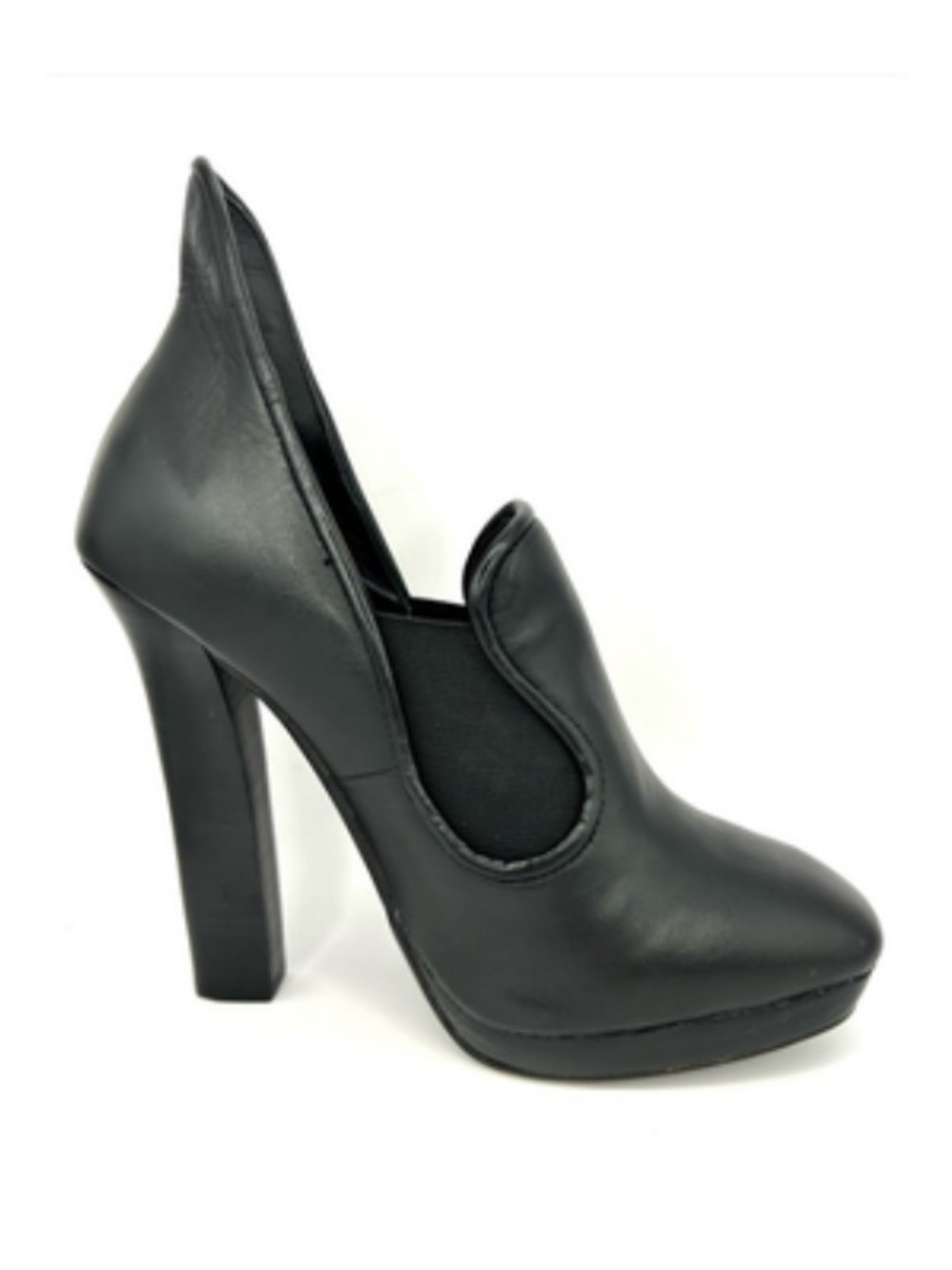 Leon Max Vested Black Heeled Bootie | 7